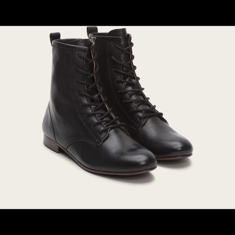 Frye Jillian Lace-Up Leather Booties